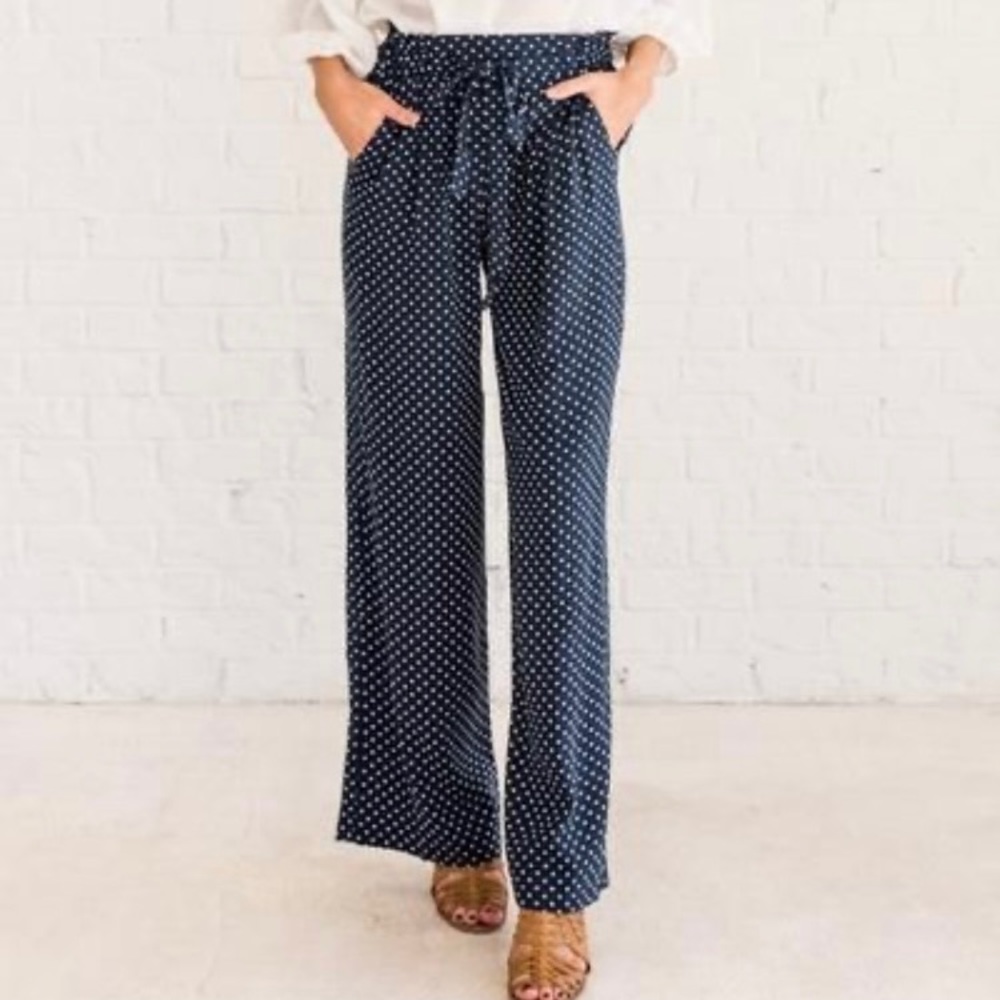 MELISSA PAIGE “on the dot” blue white Pants - Picture 1 of 6